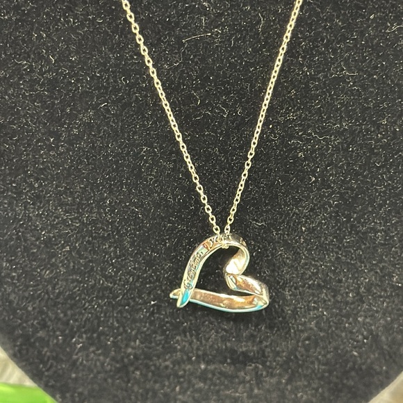 Grandma Engraved Heart Sterling Silver Necklace .925 stamped NWT and gift box - Picture 2 of 9